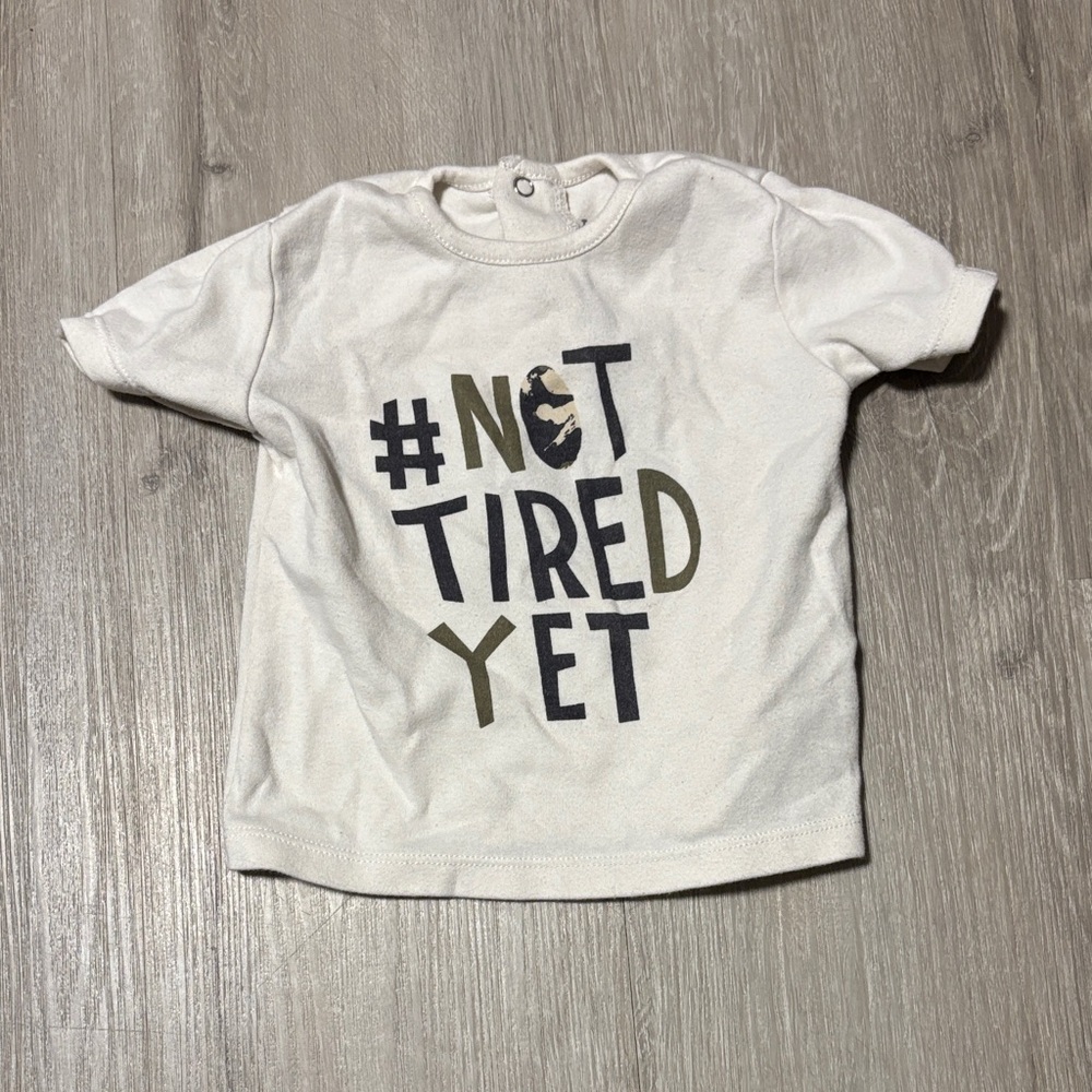 Kids Cream “not tired yet” Graphic Tee